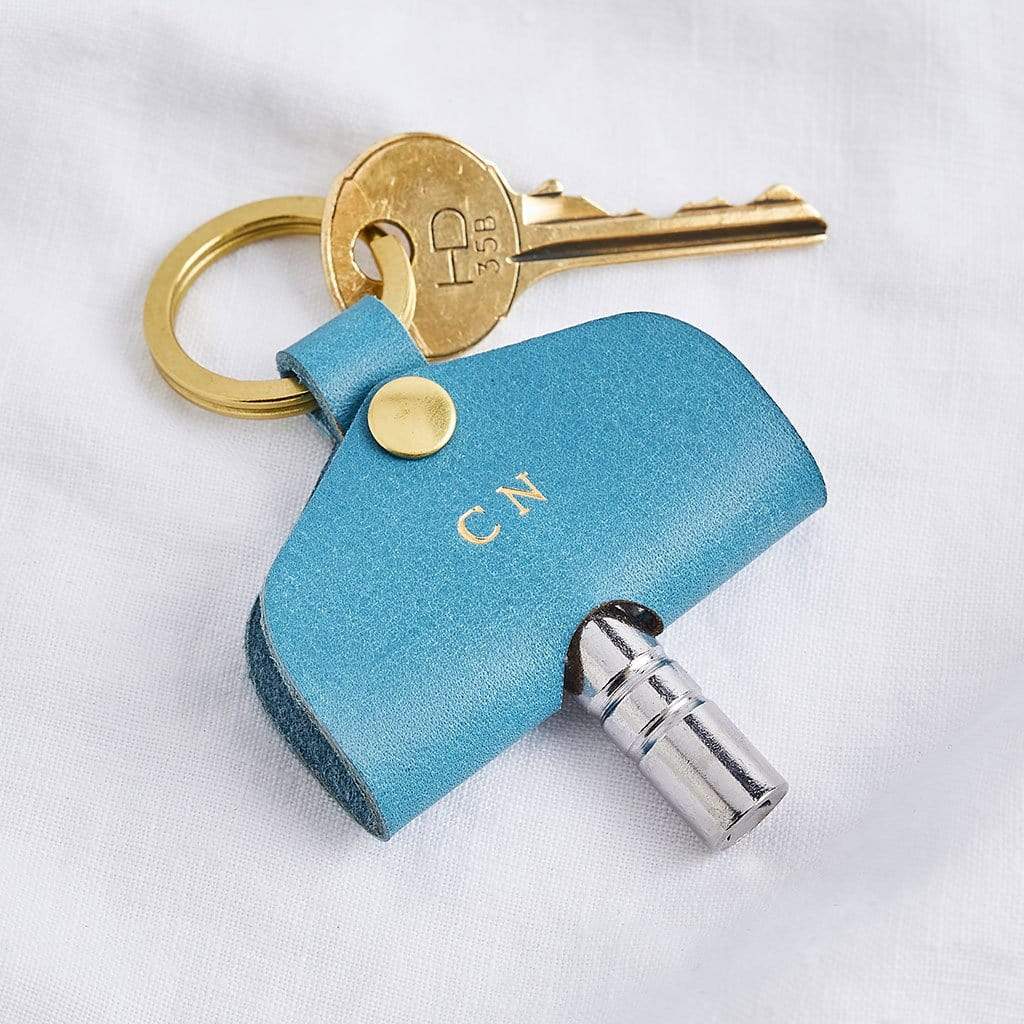 Personalised Drum Key Holder Leather Keyring Create Gift Love