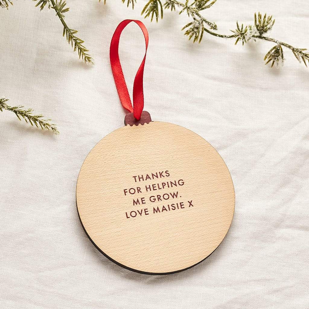 Personalised Floral Christmas Bauble Teacher Gift Create Gift Love