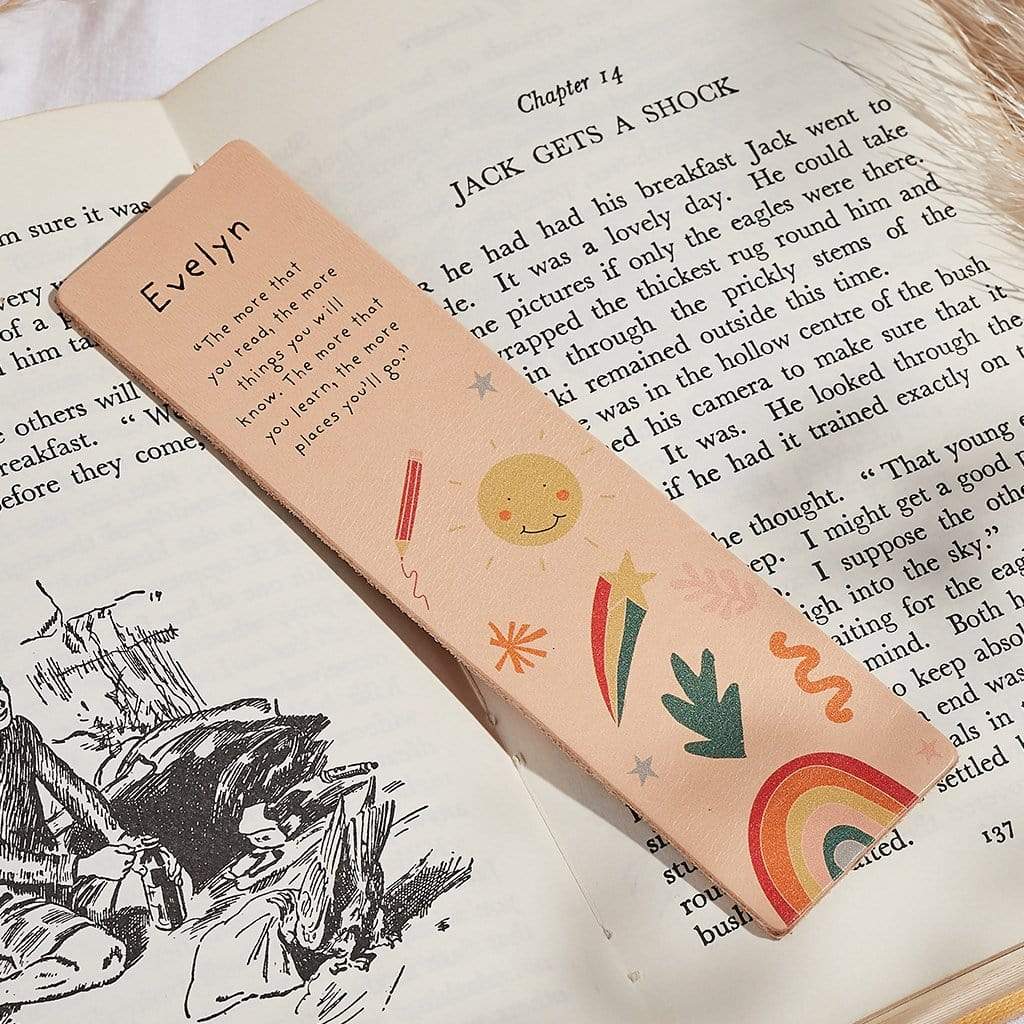 Personalised Leather Bookmark For Children Create Gift Love