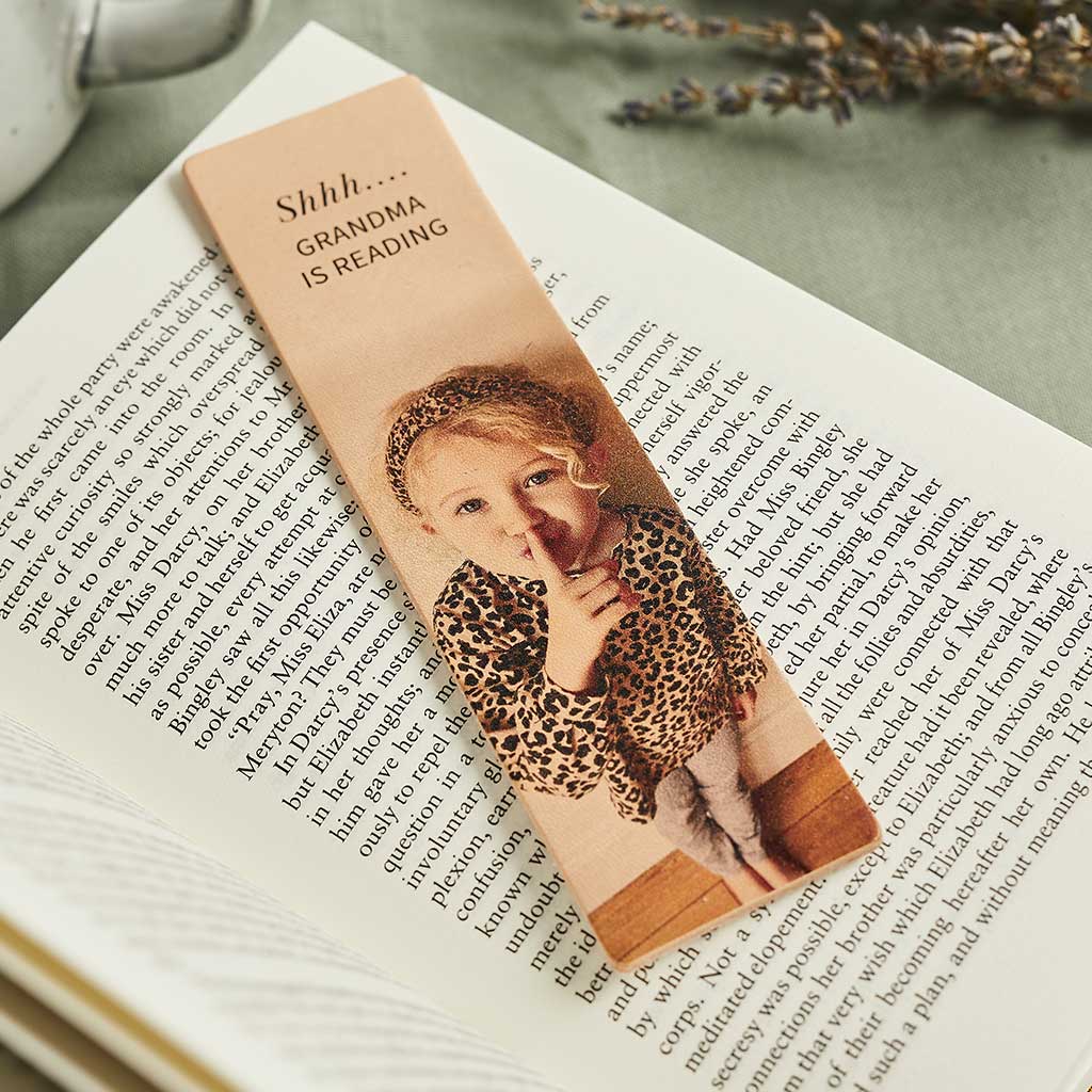 Personalised Leather Bookmark with Photo Create Gift Love