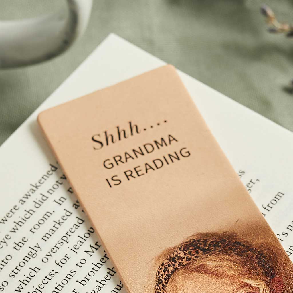 Personalised Leather Bookmark with Photo Create Gift Love