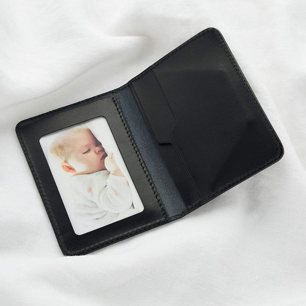 Personalised Leather Card Wallet with Photo Insert Create Gift Love