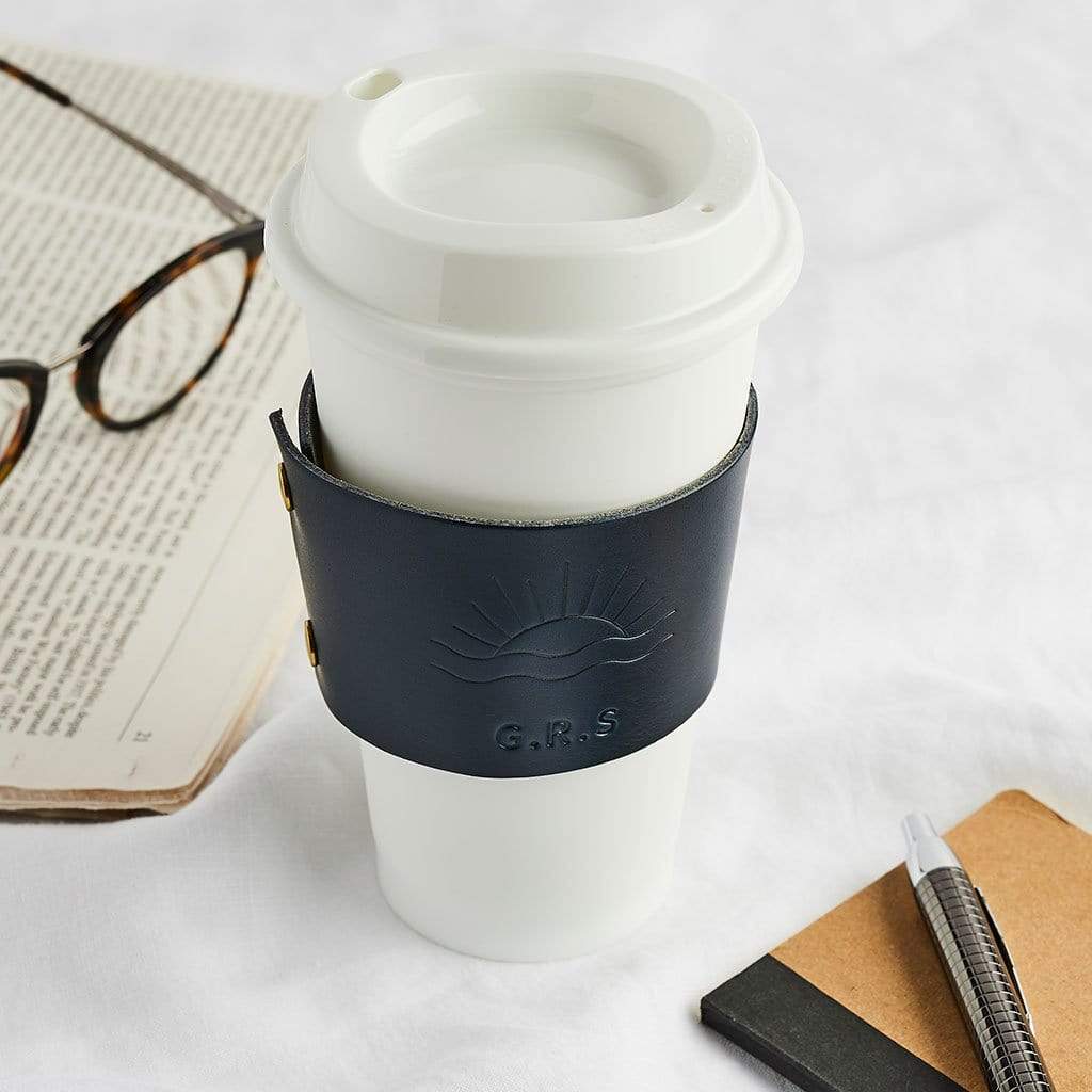 Personalised Leather Coffee Cup Sleeve Create Gift Love