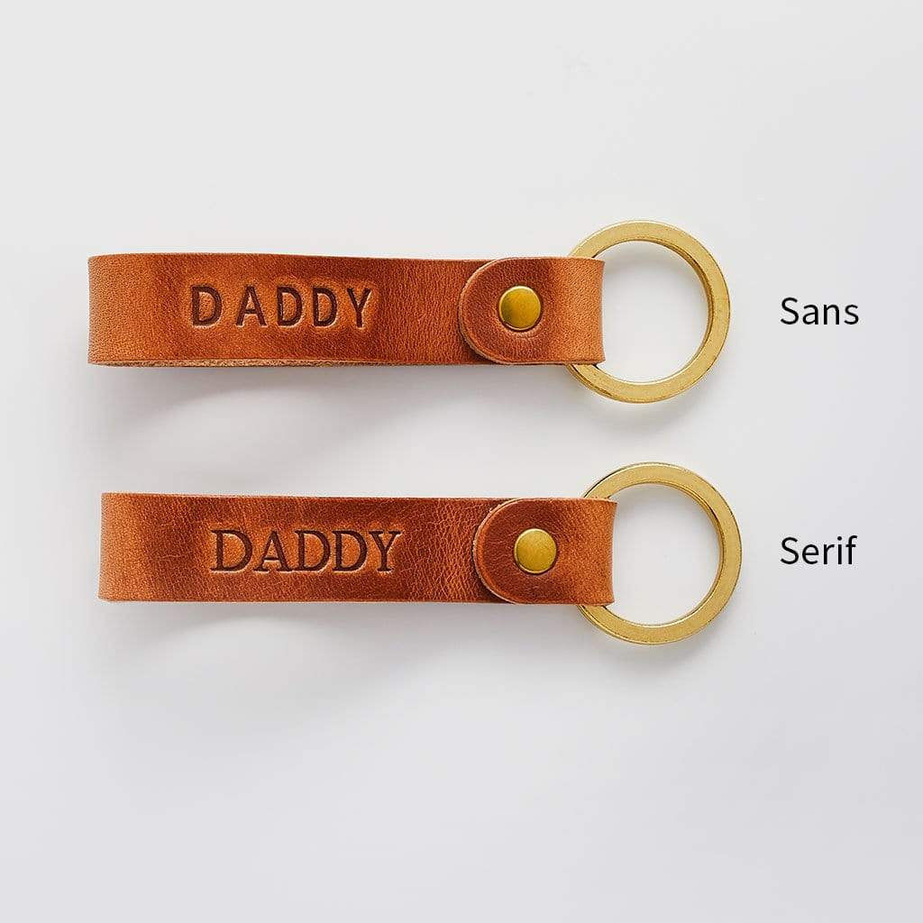 Personalised Leather Debossed Keyring Create Gift Love