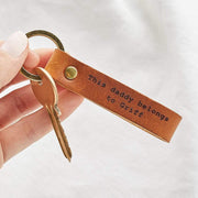 Personalised Leather Loop Keyring Create Gift Love