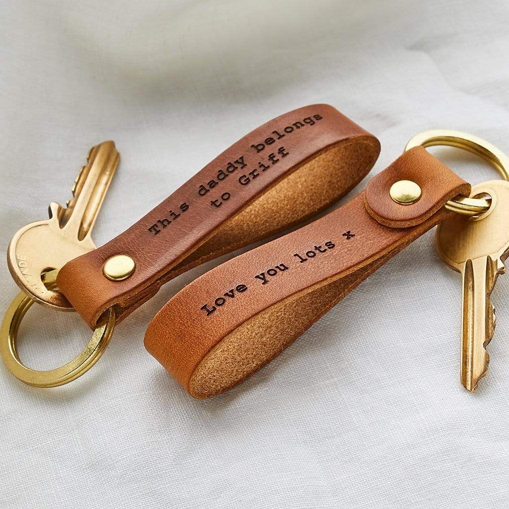 Personalised Leather Loop Keyring Create Gift Love Create Gift