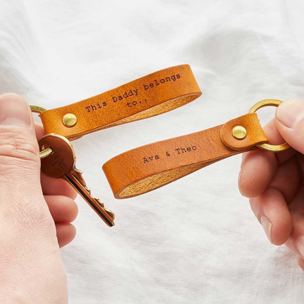Custom Loop Key Rings Personalised Leather Loop Keyring | Create Gift Love