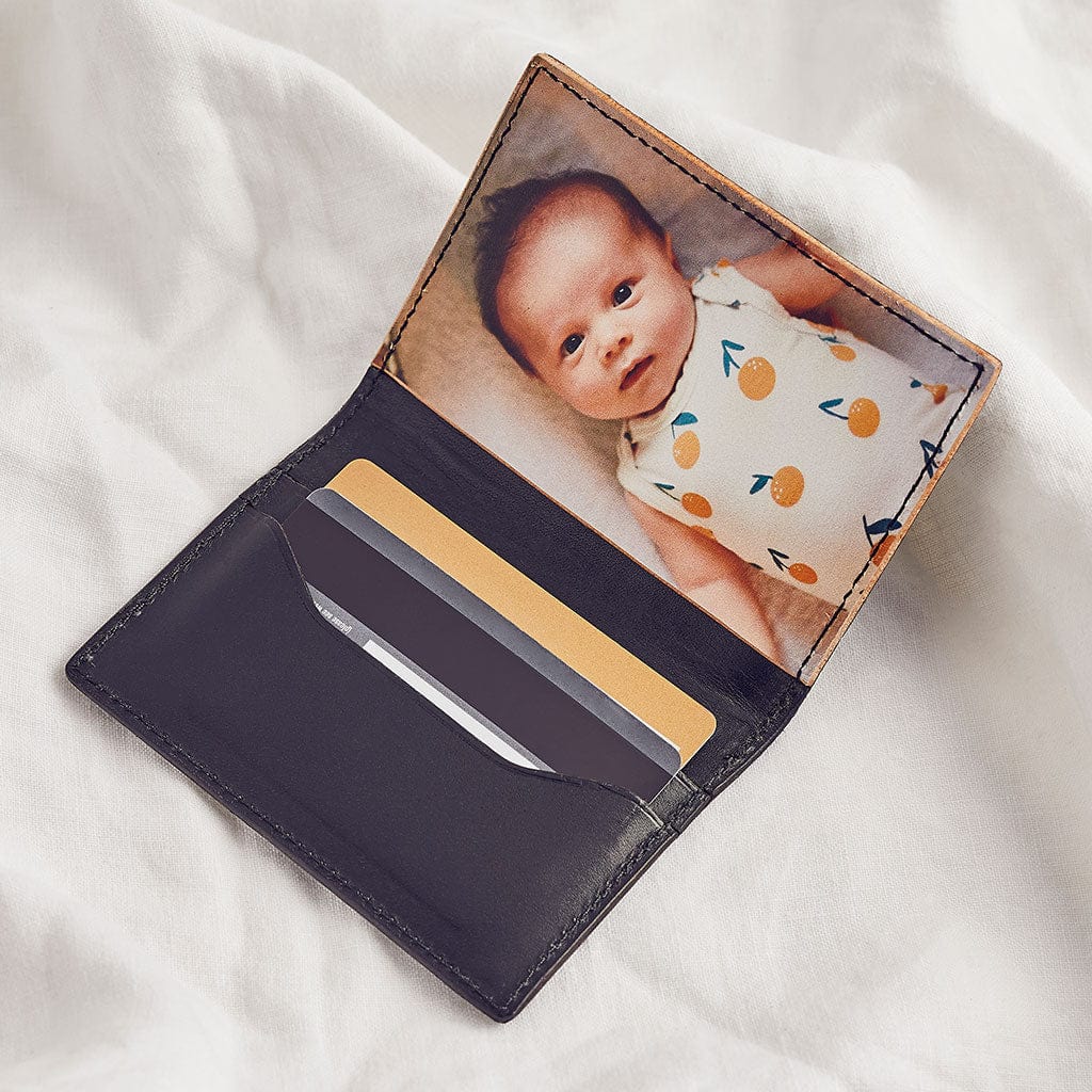 Personalised Leather Photo Card Holder Create Gift Love