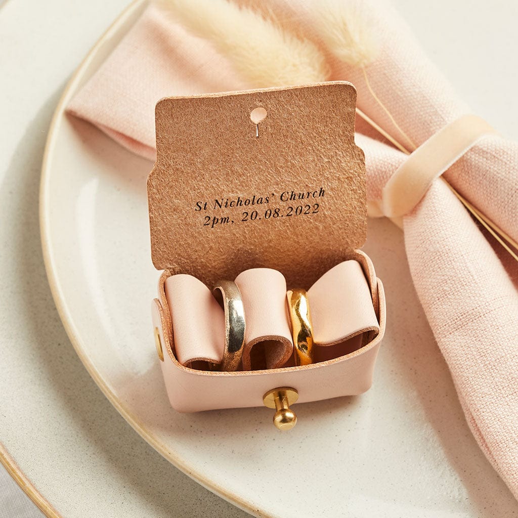 Personalised Leather Wedding Ring Pouch Create Gift Love