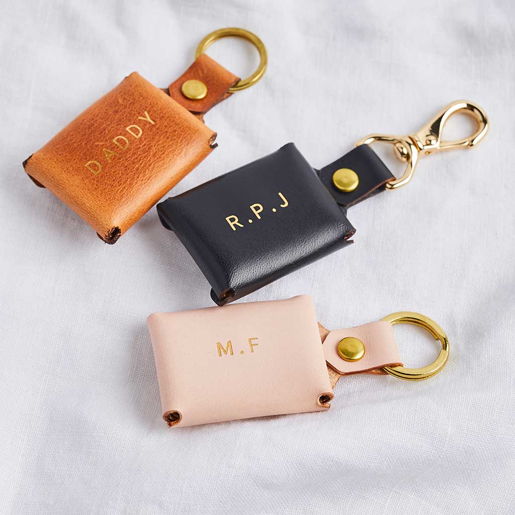 Personalised Multi-Photo Leather Envelope Keyring Create Gift Love