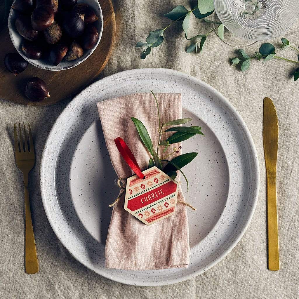 Personalised Nordic Christmas Place Setting Create Gift Love