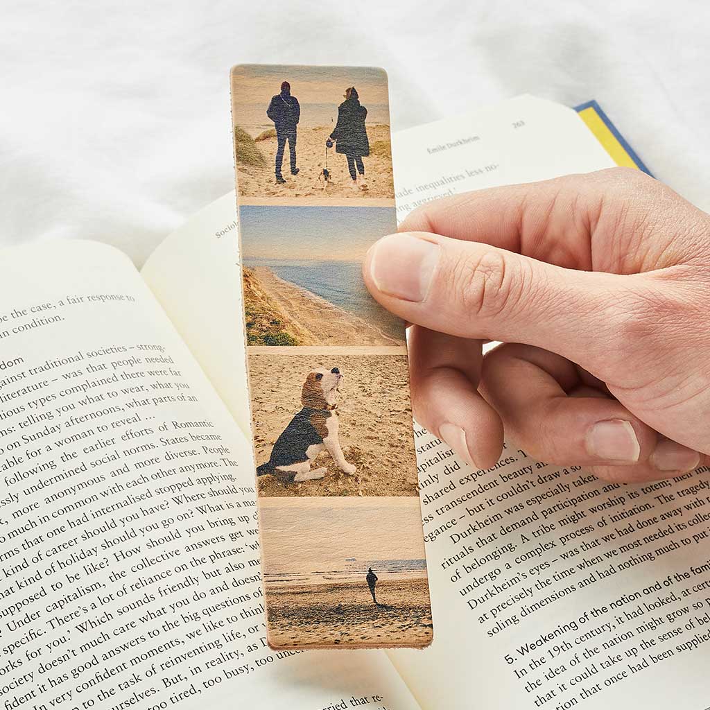 Personalised Photo Strip Leather Bookmark Create Gift Love