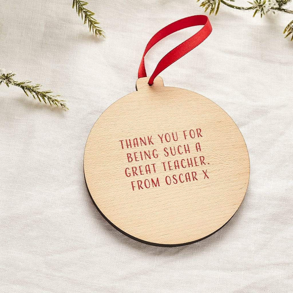Personalised Scandi Christmas Bauble Teacher Gift Create Gift Love
