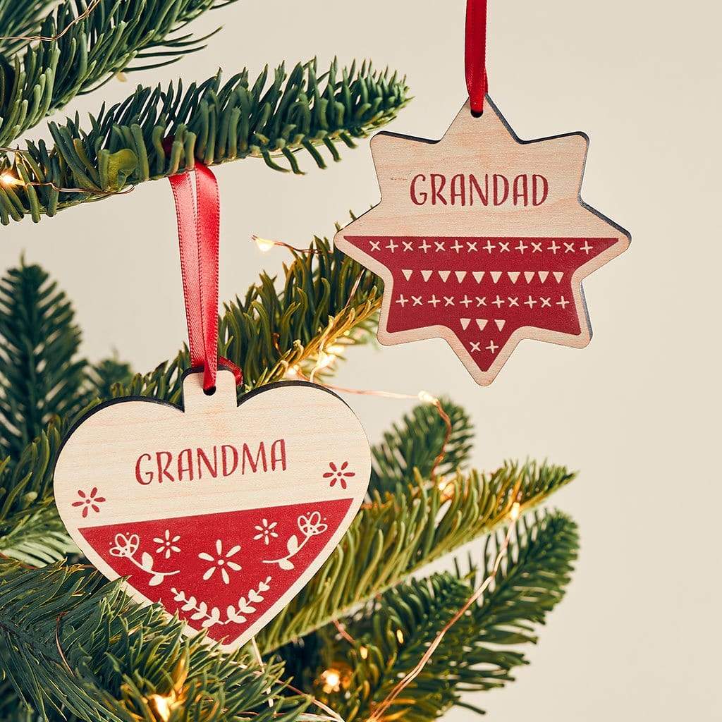 Personalised Scandi Maple Wood Christmas Bauble Create Gift Love