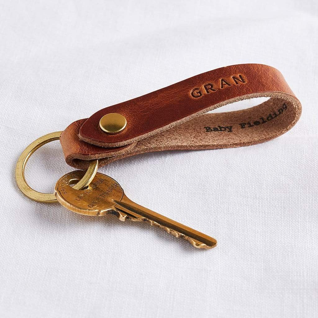 Personalised Secret Message Leather Loop Keyring Create Gift Love