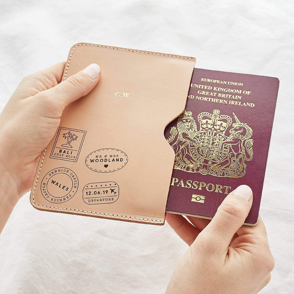 Personalised Travel Stamp Passport Holder Create Gift Love