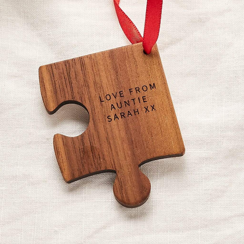 Personalised Wooden Baby First Christmas Decoration Create Gift Love