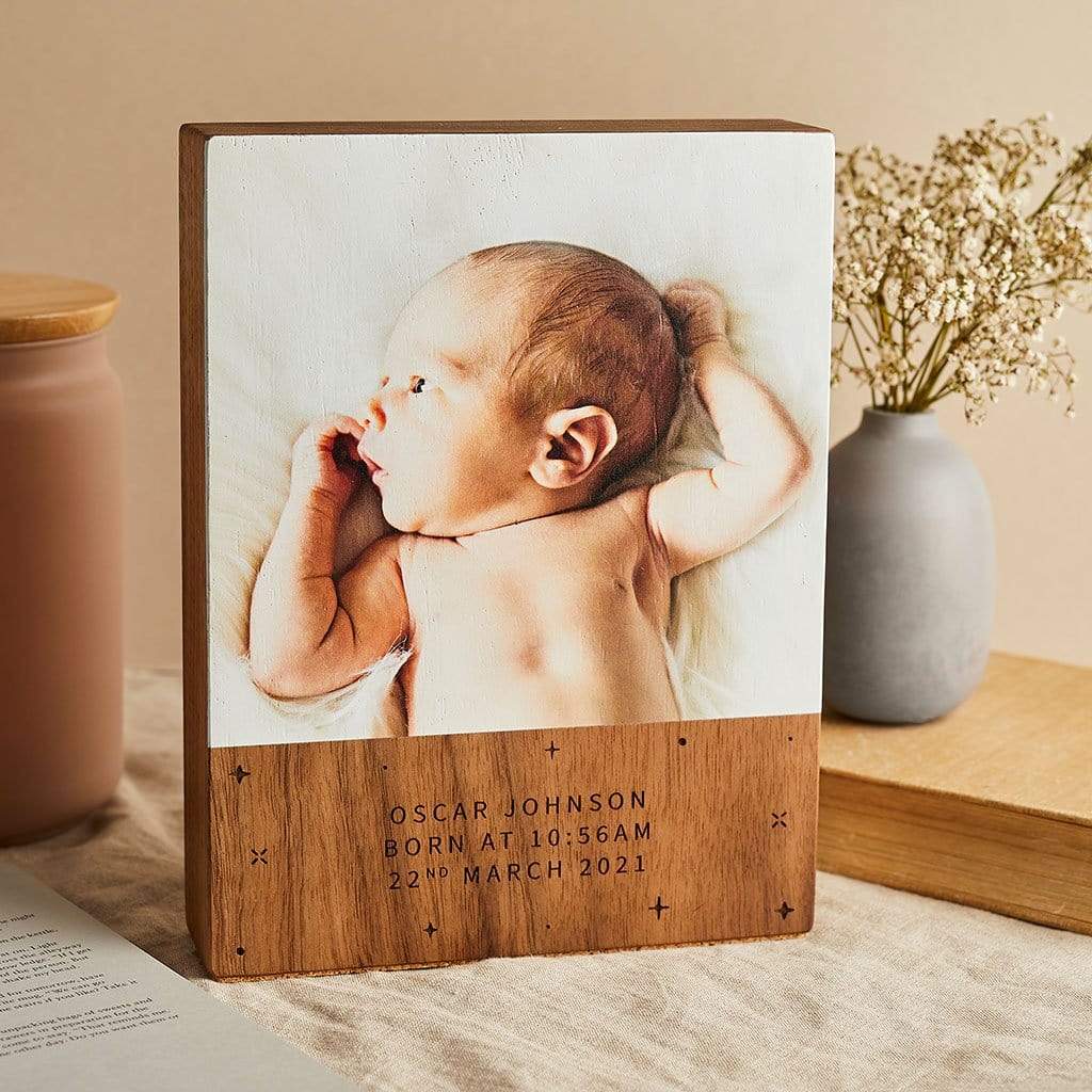 Personalised Wooden Gift Photo Block Create Gift Love