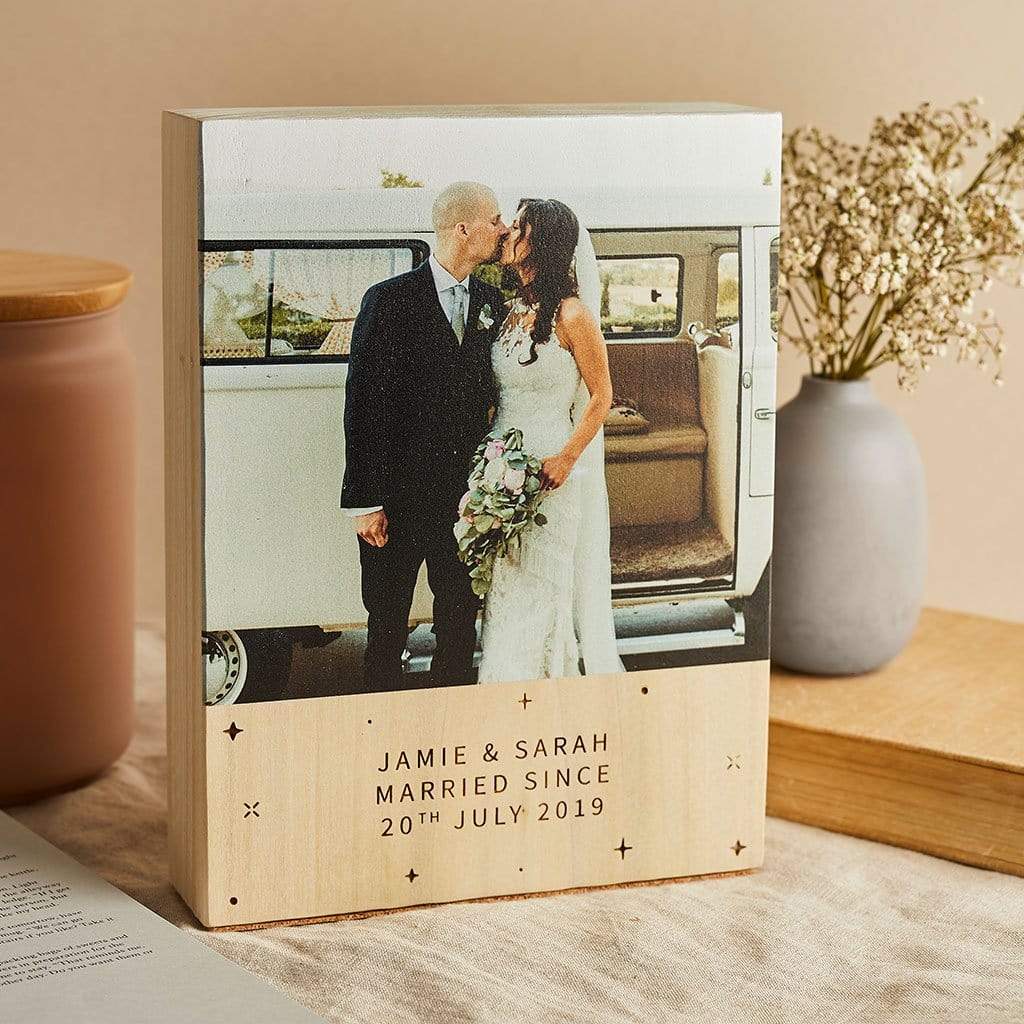 Personalised Wooden Gift Photo Block Create Gift Love