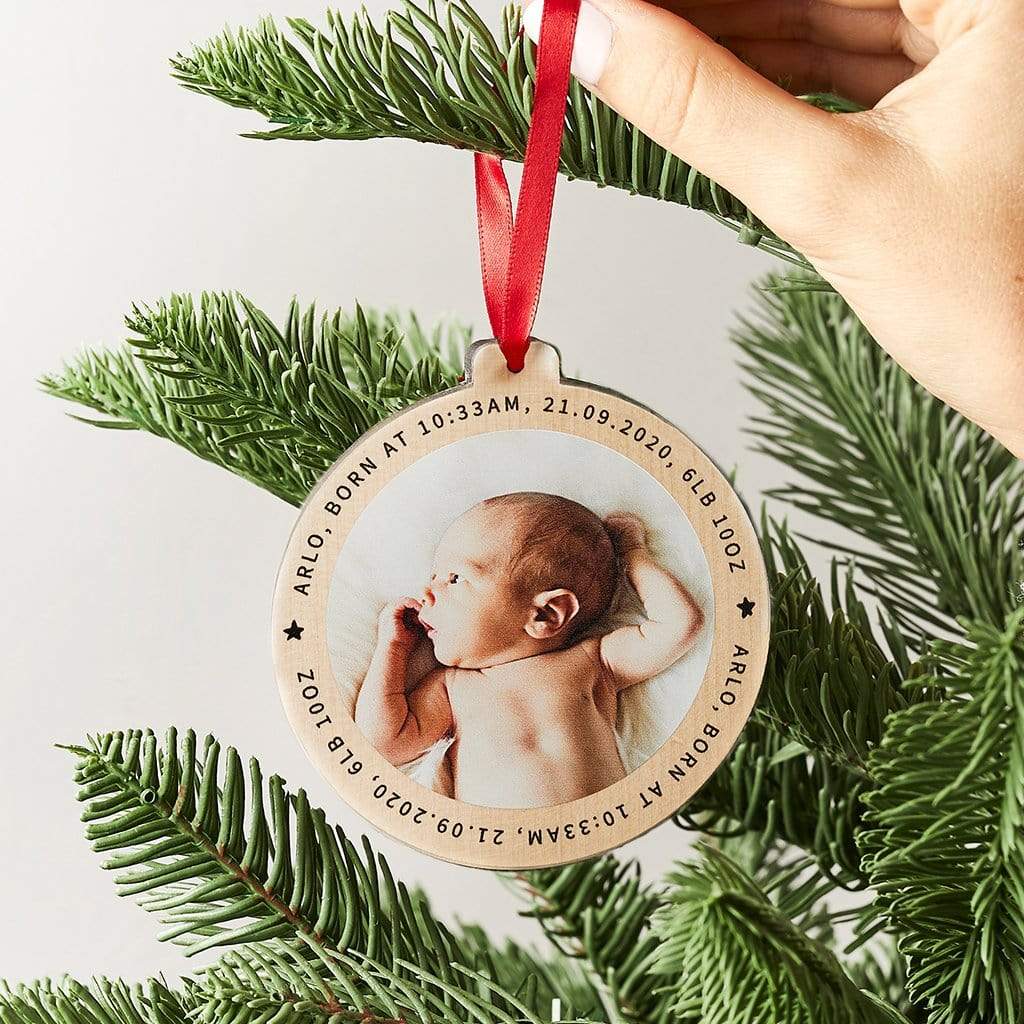 Personalised Wooden Photo Christmas Tree Decoration Create Gift Love