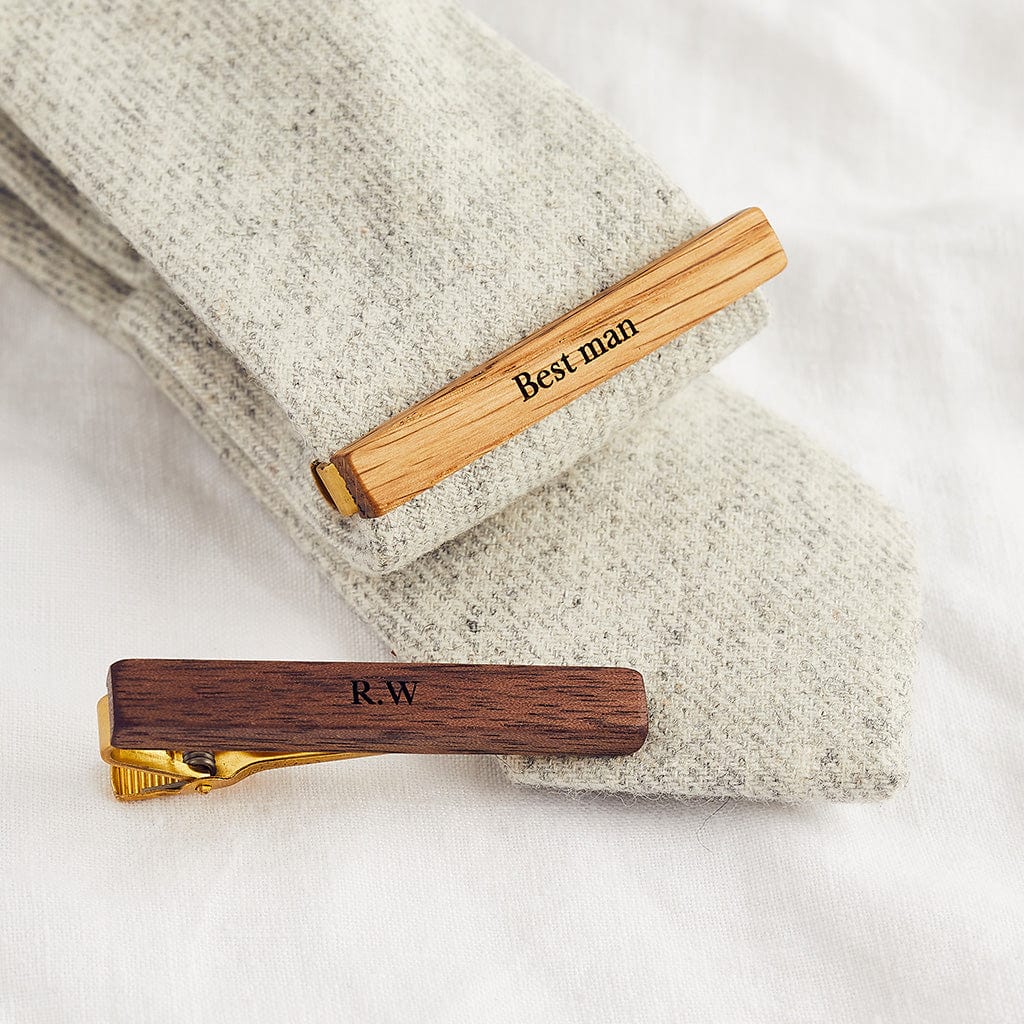 Personalised Wooden Tie Clip Create Gift Love